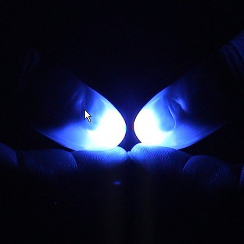 2pcs(1pair) Amazing Funny LED Light Flashing Finger Magic Trick Props Kids Fantastic Glow Luminous Toys