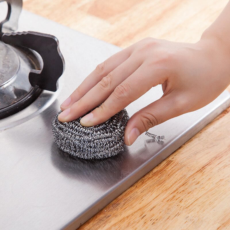 6pcs/pack Stainless Steel Scrubbers Kitchen Cutlery Washing Brush Durable Household Cleaning Tools Kitchen Accessories