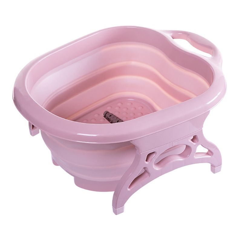 Folding Foot Tub Portable SPA Plastic Soaking Basin with Massage Wheel Roller Washing Bucket Bathtub Pedicure Tool