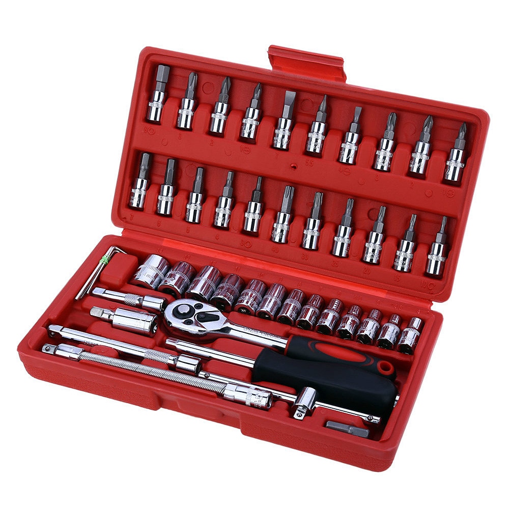 1/4 Quick socket Ratchet Torque Wrench Chrome Vanadium a set of keys for Bicycle repair kit Ratchet Wrench with 21 bit