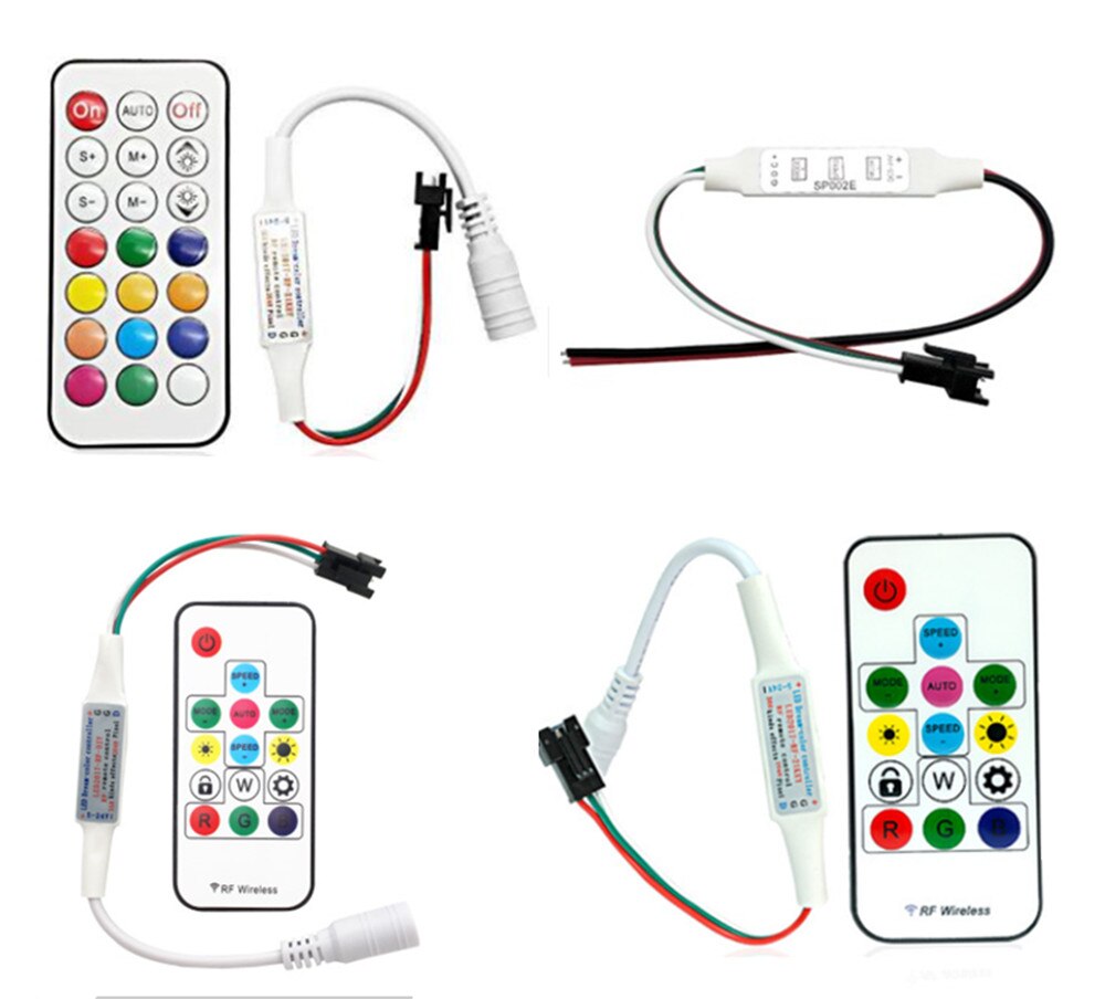 Mini 3key RF 14key 17key 21key Led Pixel Strip DC5-24V Light Controller For WS2811 WS2812B SK6812 6803 With Remote Controller