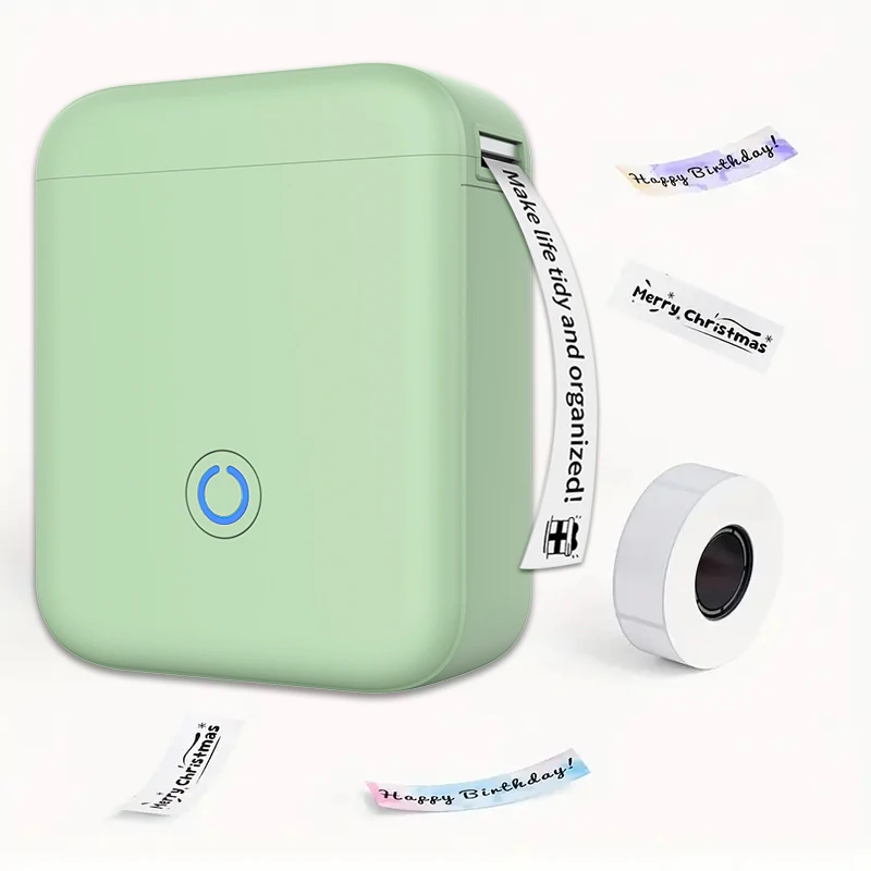 P11Bluetooth Mini thermal label maker,capable of printing continuous sticker,multi-purpose printer for office, home, and kitchen: green