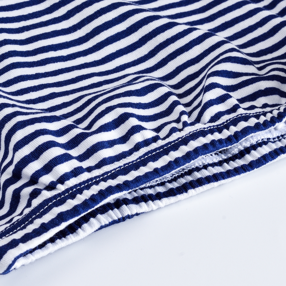 Listras azuis Menino Dorminhoco Romper Tecido De Bambu de Manga Longa Outono Sleepwear Listrado Mar Tema Do Bebê Menino Macacão Ropa Navidad