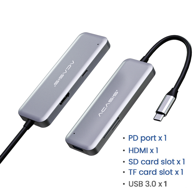 Acasis USB C HUB Type C to HDMI-compatible USB 3.0 Adapter 12 in 1 Type C HUB Dock for MacBook Pro Air USB C Splitter: 5 in 1 CM005