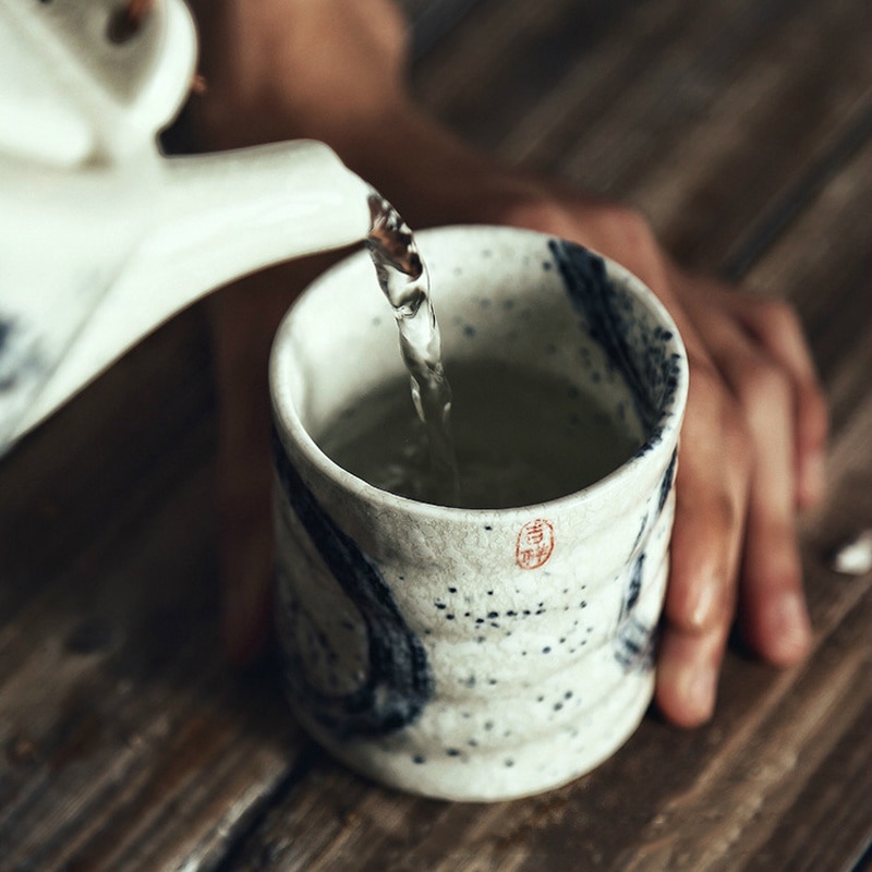 CHANSHOVA o dużej pojemności 170/200ml tradycyjne chińskie w stylu retro ręcznie malowane ceramiczne filiżanka chińska porcelana duże kubki na herbatę H269