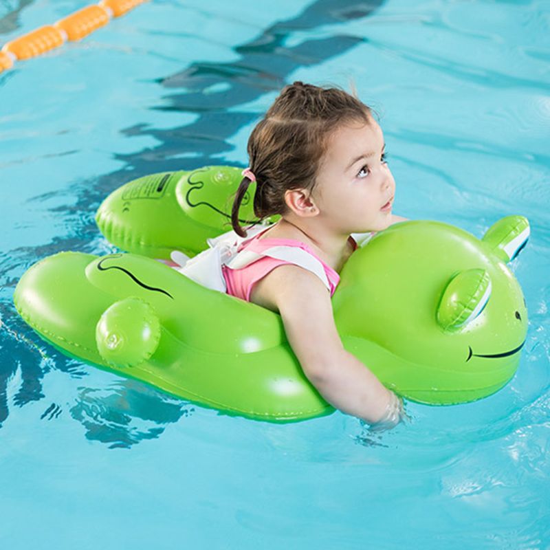 Baby Swimming Ring Float Inflatable Frog Circle Toy Awning Swimming Pool Outdoor Water Sport Fun Play Crawling Buoy