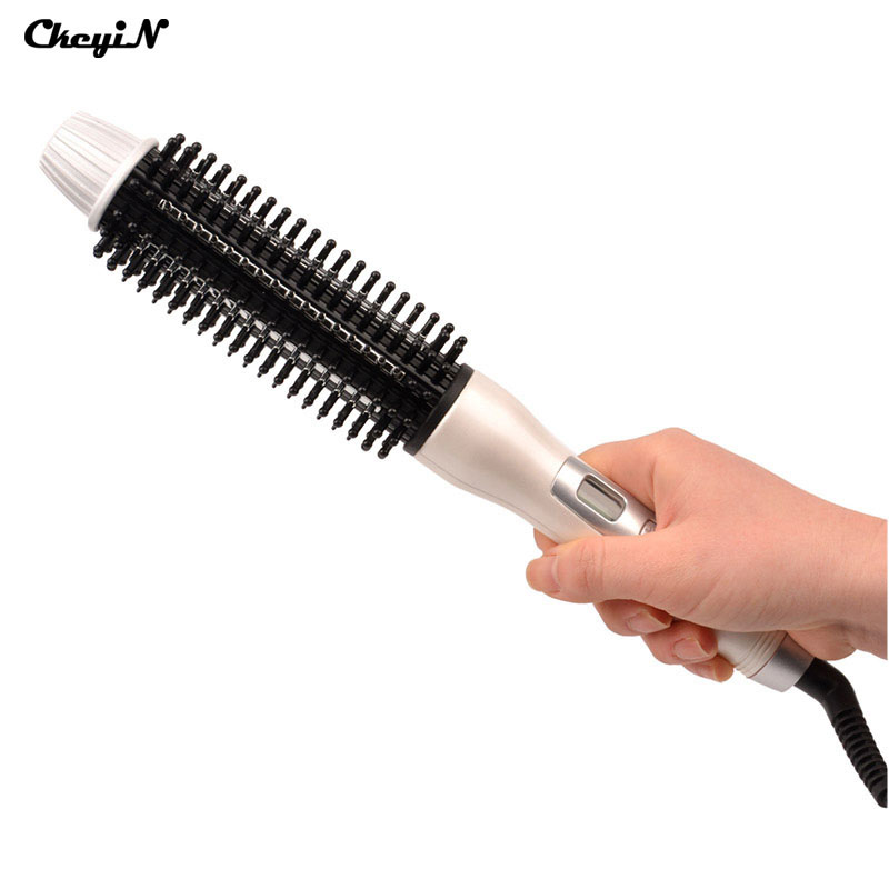 CkeyiN LCD Display 2 In 1 Ceramic Hair Straightener Comb Hair Curler Curling Roller Beauty Care Iron Brush Styling Tools 41