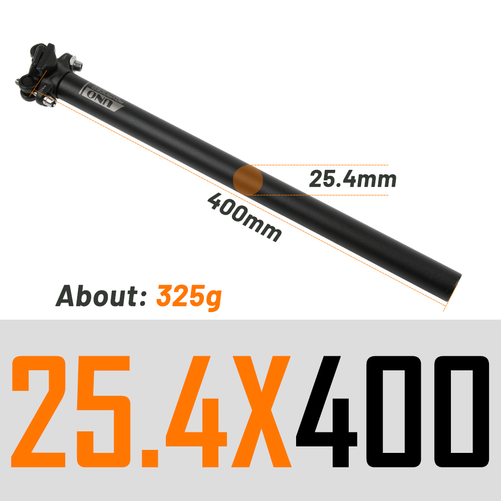 Uno Mtb Road Zadelpen 25.4/27.2/30.9/31.6mmx35 0/400Mm Mountainbike Aluminium Seat buis Fiets Onderdelen: Licht Geel