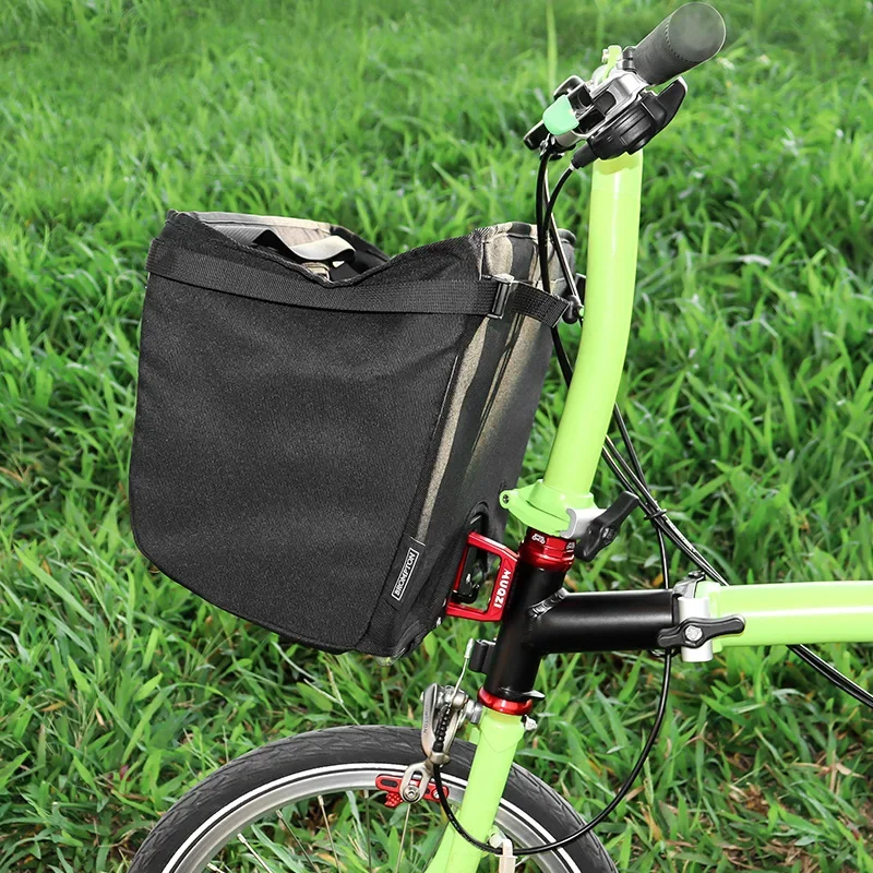 Bolsa frontal plegable para bicicleta, soporte de bolsa de bloque para bicicleta Brompton Dahon, adaptador de montaje, accesorios para bicicleta de ciclismo