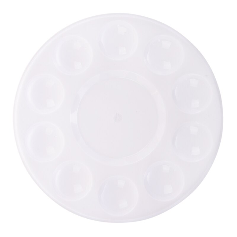 10-Well Round Strong&Light Plastic Paint Palette Tray-White