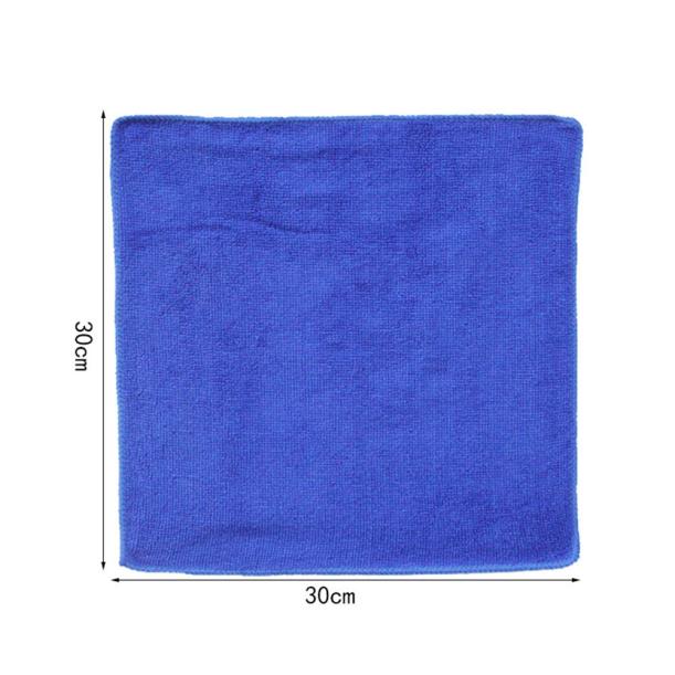 5Pcs Blue Soft Microfiber Cleaning Towel Super Absorbent Wash Cloth Car Auto Care Cleaning Towels 30x30cm Car Accessories: Default Title