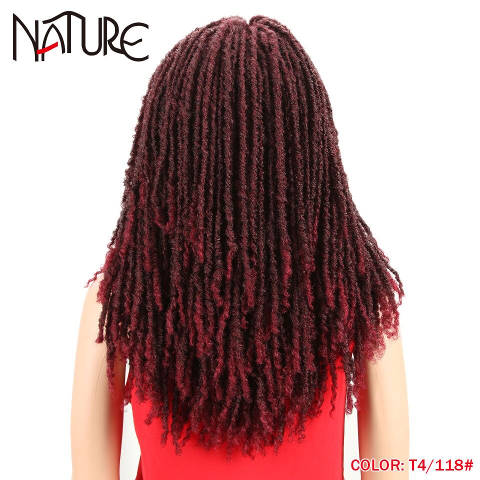 Natur peruk 22 tum afro kinky lockigt hår syntetiska peruker för svarta kvinnor virkade flätor twist jumbo dread faux locs frisyr: T4-118