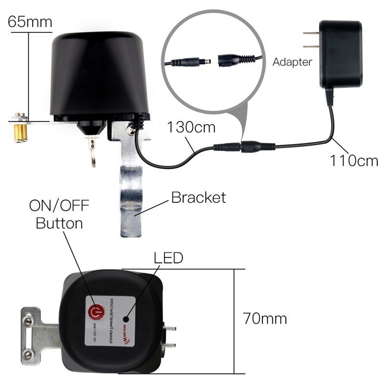 Wifi smart vandventil home automation system ventilstyring til gas eller vand stemmestyring arbejde med alexa echo til google home