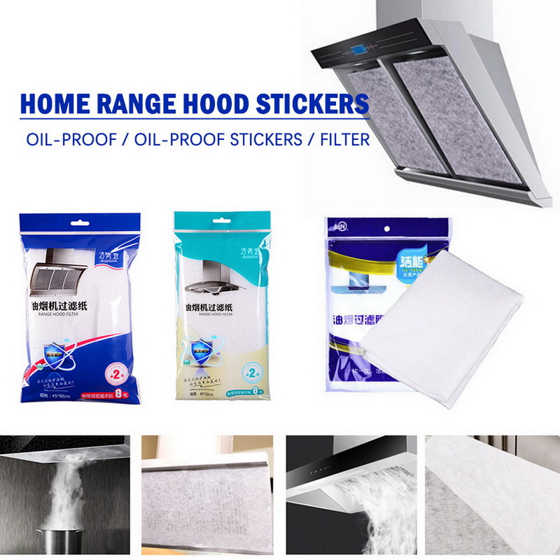 2 pçs casa gama capa anti-óleo filtro de papel greaseproof adesivos de óleo absorção fume capa de papel para exaustor de fogão de cozinha ventilador