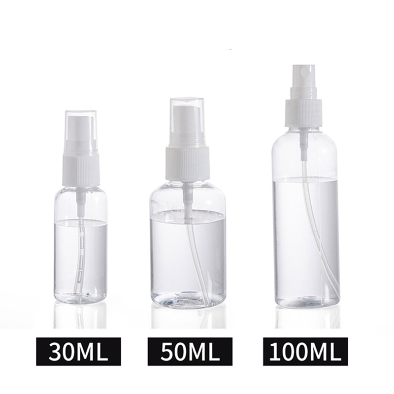 1 stuk transparante lege spuitflessen 30ml/50ml/100ml plastic mini navulbare containers lege cosmetische containers