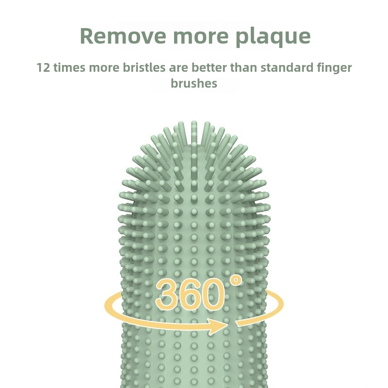 Escova de dentes para cães, 360 ° Escova de dentes de dedo de limpeza para cães, escova de dentes de dedo de cachorro de silicone de qualidade alimentar para cães e gatos cuidados dentários