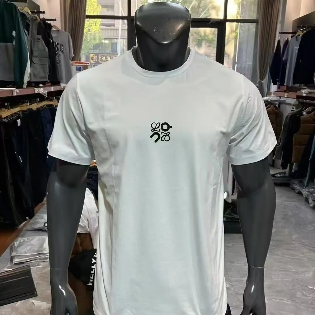 2025, Sommer-Explosion, reine Baumwolle, Rundhals-T-Shirt für Männer und Frauen mit dem gleichen Aufdruck, lockeres, kurzärmliges, lässiges Paar-oben