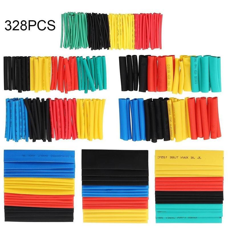 328Pcs Auto Diverse Elektrische Kabel Krimpkous Kabel Mouw Krimp Sleeve Bescherming Isolatie Automobiel Thermische C6N3: Default Title