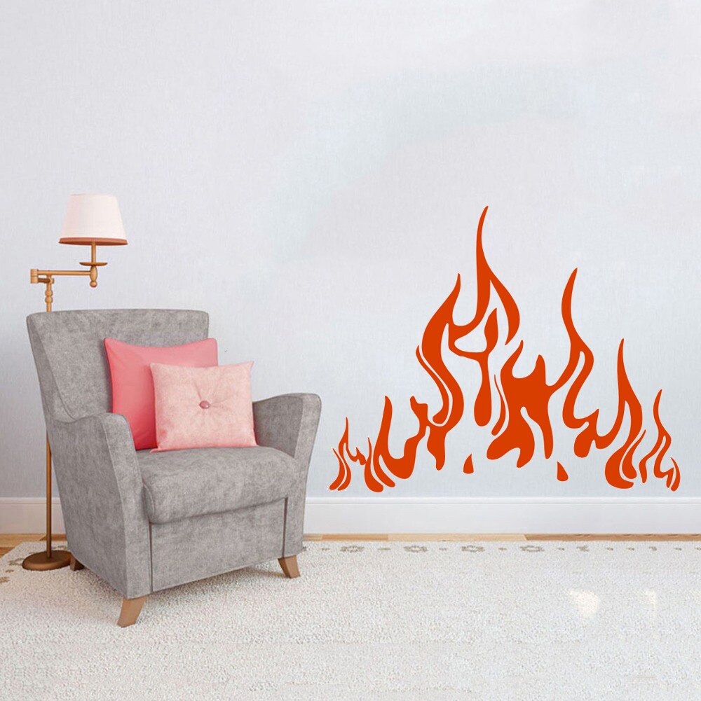 Calcomanías especiales de pared de llama de fuego para chimenea, decoración artística para sala de estar, póster de vinilo adhesivo ph486: 607 fire red / 57x70cm