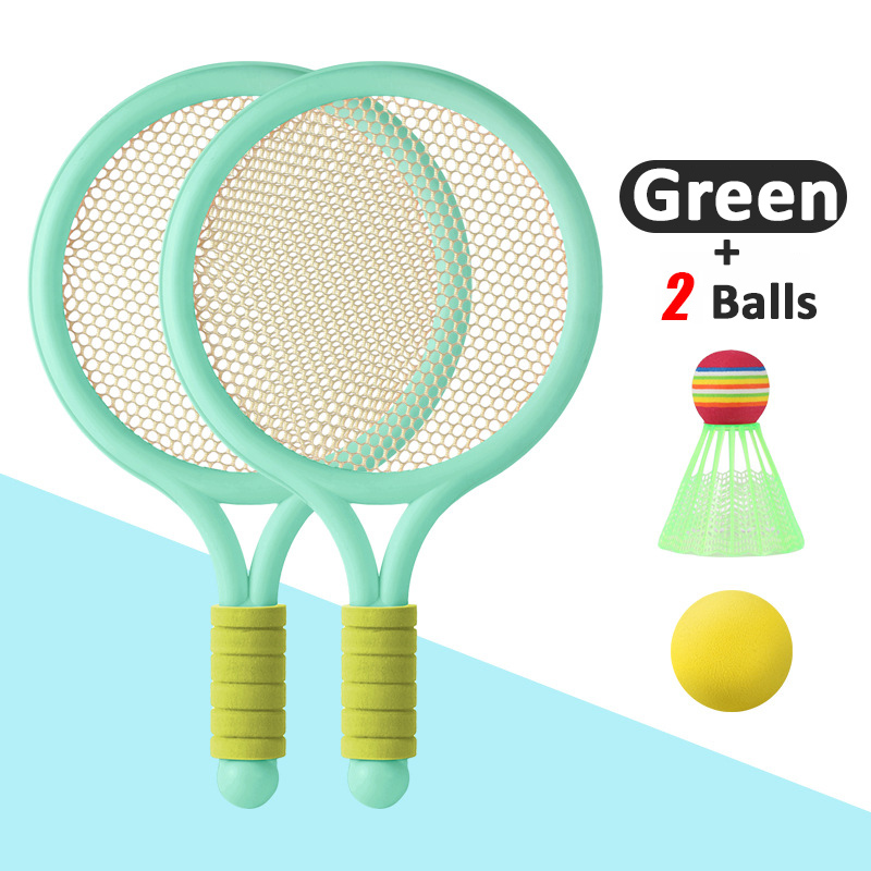 Set di racchette da Badminton per bambini tuta da racchetta da Tennis con 2 palline allenamento per bambini gioco di Sport Indoor e Outdoor due modi per giocare: Green Set