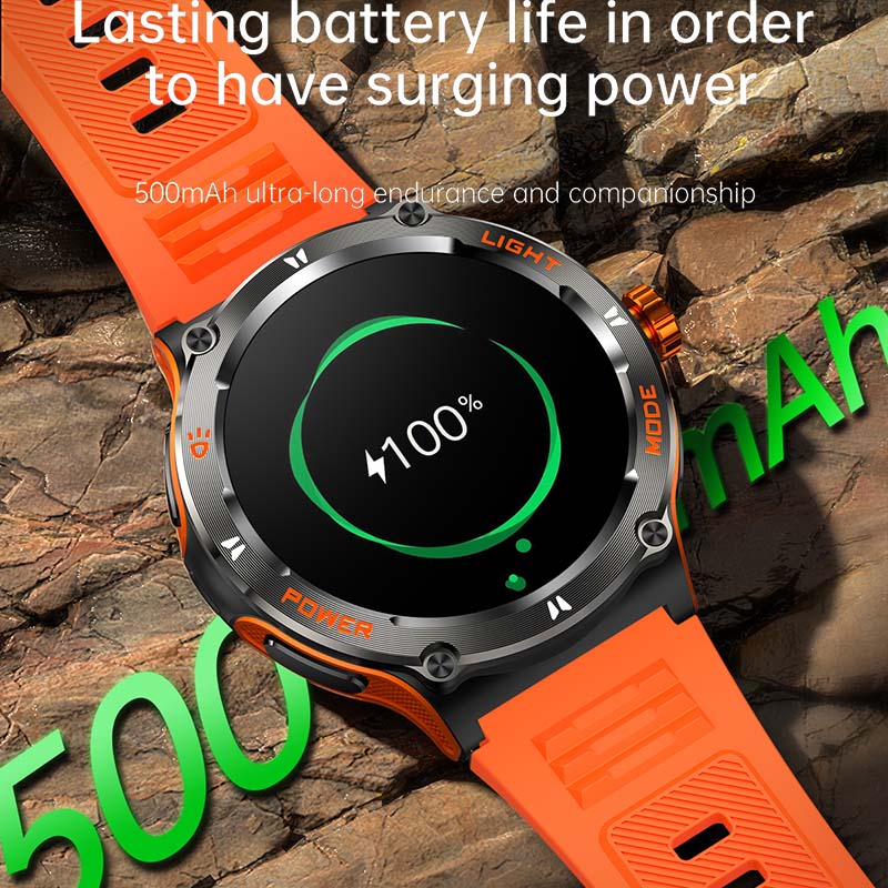 Montre intelligente de camion GPS militaire pour hommes, écran HD AMOLED, fréquence cardiaque, montre intelligente de sport étanche IP68, Android IOS, extérieur, , 2024