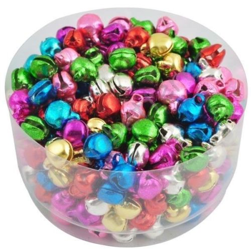 100 500 1000 stuks gemengde kleurrijke ijzeren metalen losse kralen kerst jingle bells hangers bedels voor sieraden maken doe-het-zelf decoratie: Ca. 100 stuks