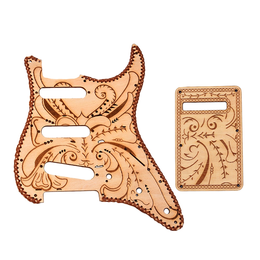 Maple Wood Single Coil Pickguard Pickups and Back Shroud Set for for fender Stratocaster Strat Electric Guitar (GQ301E)