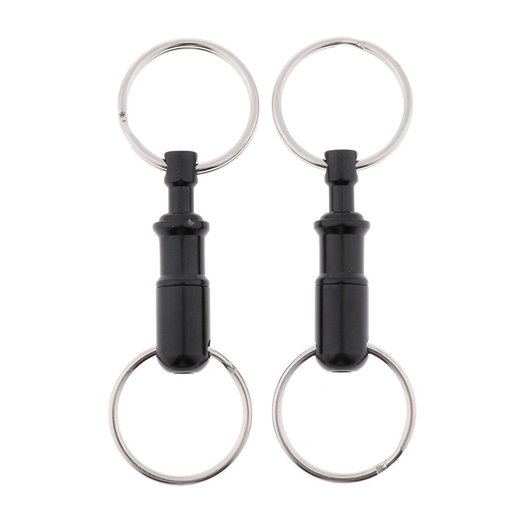 4pcs Quick Release Keychain Detachable Pull Apart Key Rings, Double Sp lit Rings