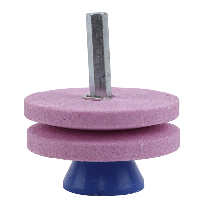 Garden Tools Fastest Sharpener Blade Universal Grinding Rotary Drill Cutter Lawnmower Sharpener: 2 layers pink