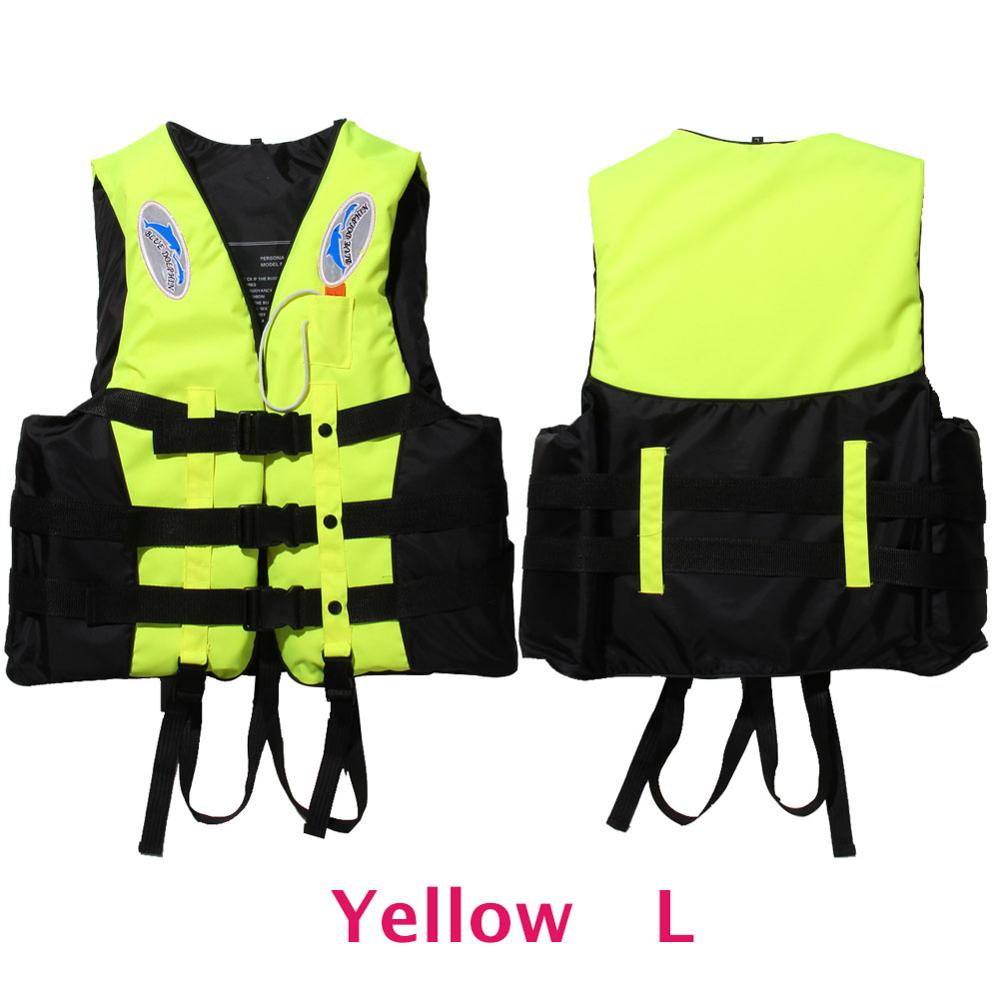 Adult Life Jacket Vest Swimwear Life Vests Jackets with Whistle for Water Sports Man Jacket Swimming Boating Drifting Jacket: Yellow L