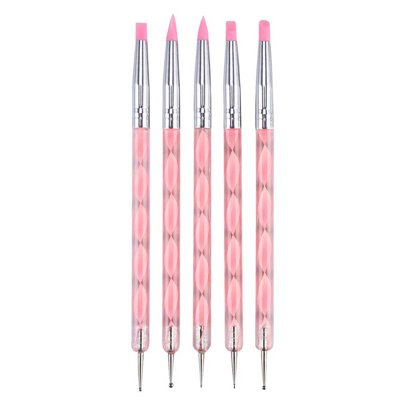 5/7/8 Stuks Nail Art Liner Tekening Pen Brush Diy Uv Gel Nail Lijn Strepen Schilderen Pen acryl Handvat Manicure Tool 7/9/11/15/20Mm: pattern 18