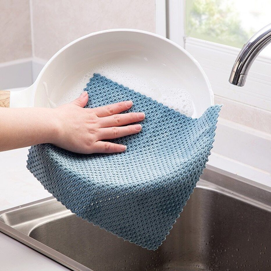 3/5pcs Efficient Cleaning Cloth Super Soft and Absorbent Dish Rags Household and Commercial Use Clean Cloths