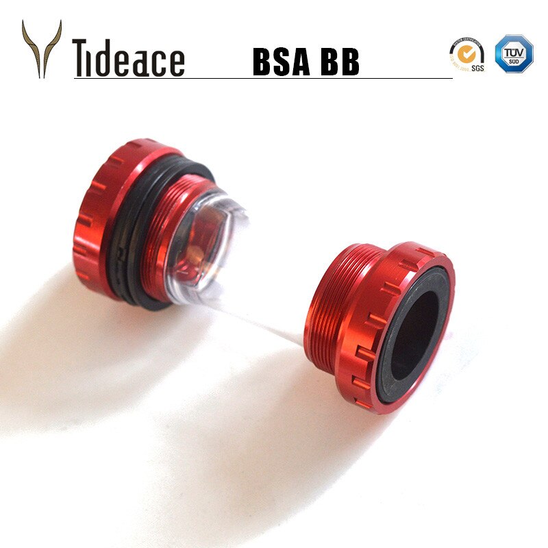 Bicycle Press Fit BSA Bottom Bracket MTB Road Cycling Plastic&Aluminum alloy Bolt 68mm Crank Axis: red