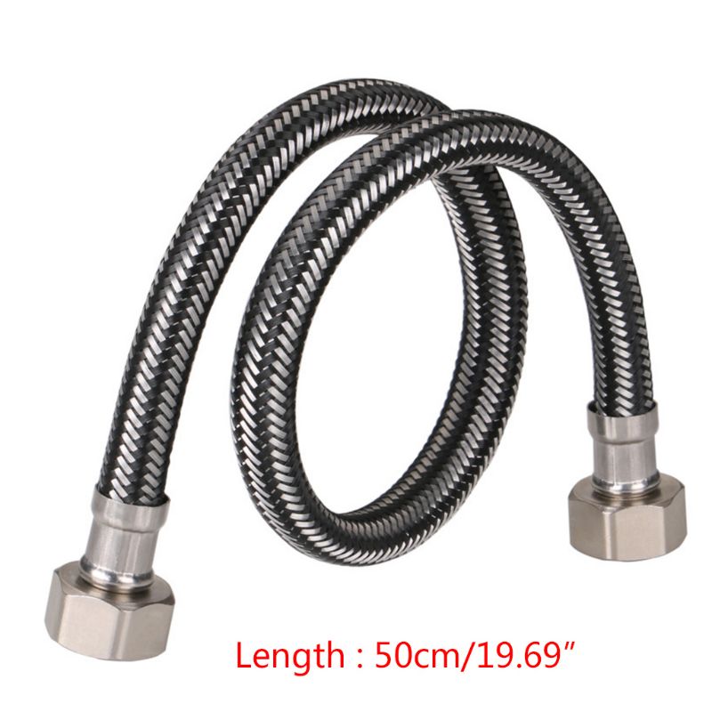 Metall gewebte Schlauch Hochdruck Weiche Wasser Rohr 1/4 Kompression Gewinde Stecker für Heimat Schlecht Küche Verwenden Sie Liefert: 50