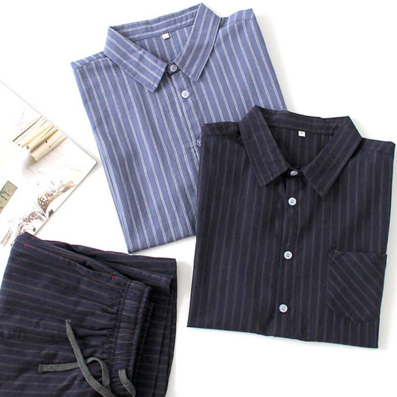 Man Zomer Pyjama Mannelijke Nachtkleding Korte Mouw Shirts Thuis Katoen Nachtkleding Slaap Tops &amp; Shorts Pyjama Set Mannen Homewear MY460