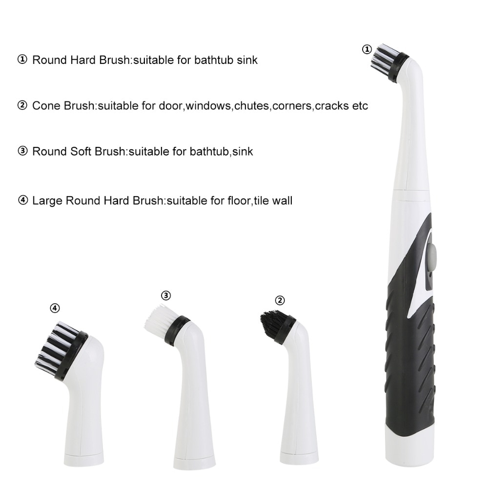 4 in1 Electric Sonic Scrubber Cleaning Brush Household Cleaner Brush with 4 Brush Heads brew