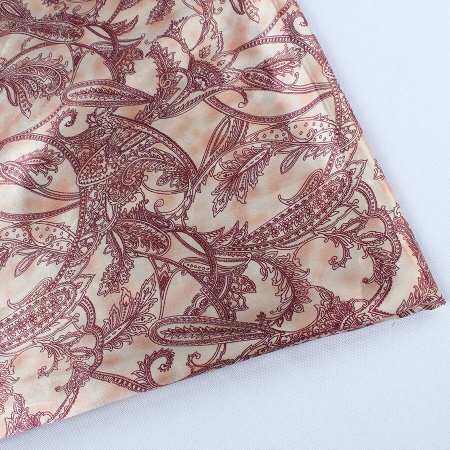paisley polyester satin fabric dresses making 150cm wide