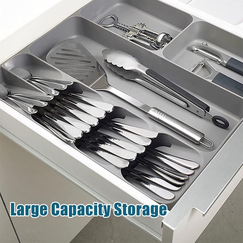 Kitchen Storage Tray Cutlery Knife Holder Kitchen Organizer Kitchen Container Spoon Fork Storage Separation Knife Block Holder
