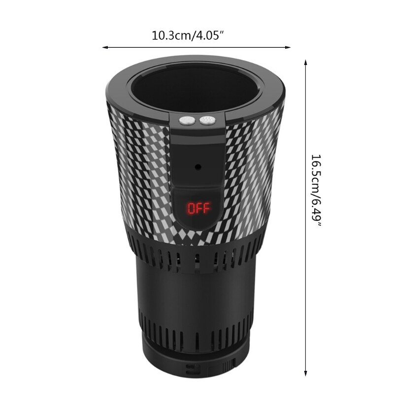Smart Digital Display Car Cooling Cup Home Office Desktop Warmer Cooler Mug Holder Tumbler Cooling Beverage Drinks Can