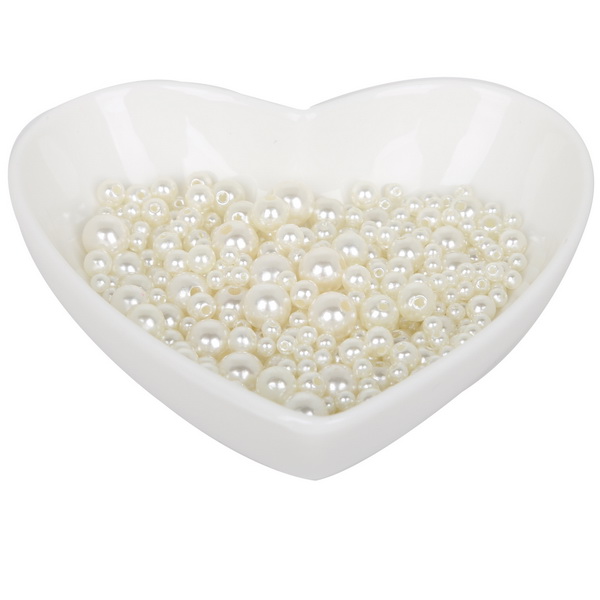 4/6/8/10mm Brann størrelse blanding 350 stk, rosa regnbue farge perle imitasjon abs løse perler til plagg klær halskjede tilbehør: Elfenben