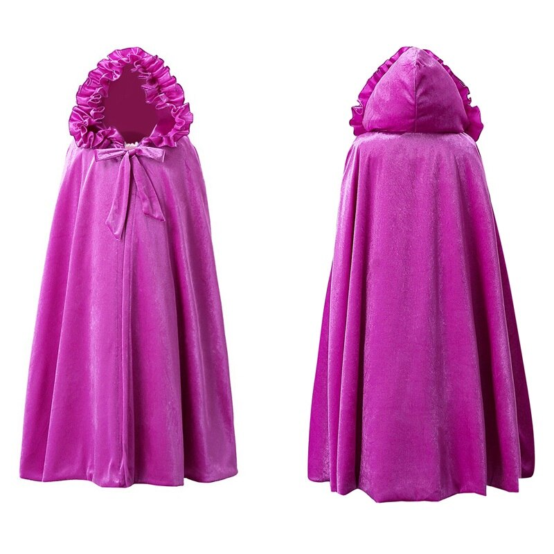 Muababy tjejer volanger huva kappa elsa sophia anna törnande skönhet belle fancy dress up kappa halloween kostym