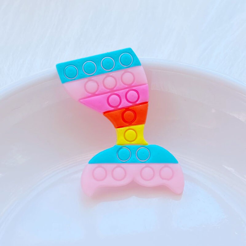 Cola de pez linda, unicornio, Delfín, arcoíris, serie PVC Flexible, pegamento plano, bricolaje, álbum de recortes, adorno para teléfono, artesanía, decoración, , 20 piezas: B