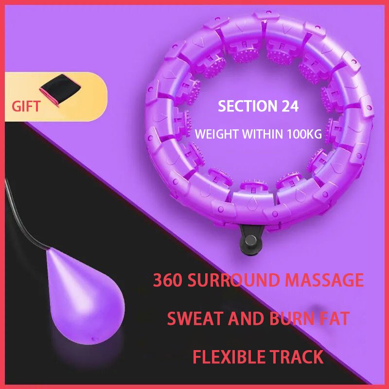 Clever Fitness Ring 24 Abnehmbare Knoten Bauch Fitness Gewicht Verlust Keine gefallen Fitness Ring Einstellbare Gewicht Auto Dreh Ball: Violett Sektion 24