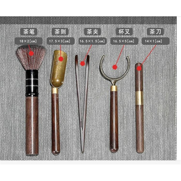 Chinese Kung Fu Tea Set Accessory Six Gentleman Tea Ceremony Tools Utensils Clip Needle Scoop Cutter Ceramic Cylinder Teaware