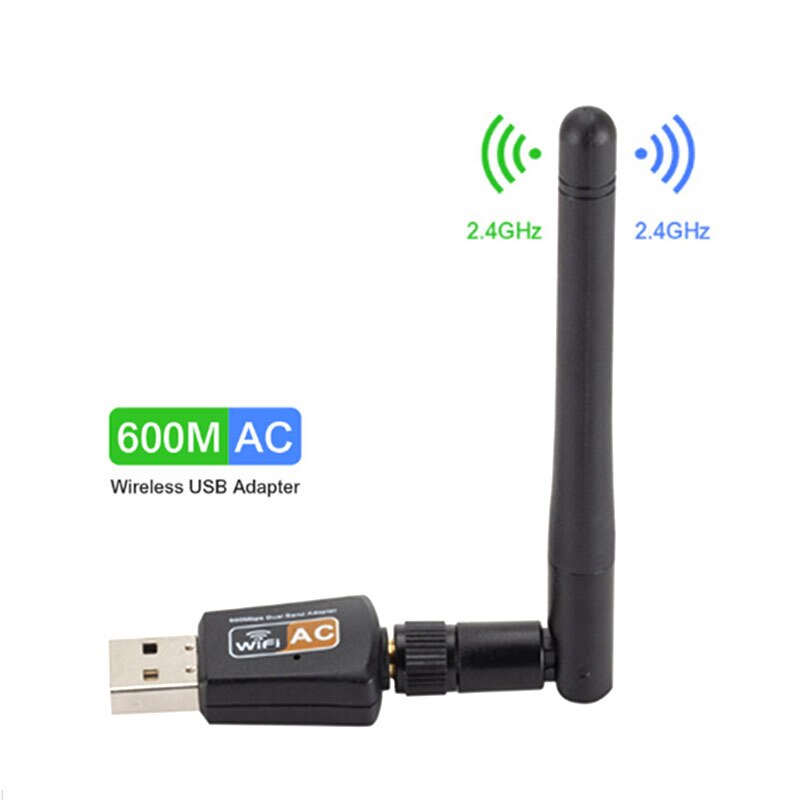 TEROW 600Mbps adattatore/ricevitore WiFi USB Dual Band 5.8GHz 2.4GHz USB 2.0 Antenna 2dBi ad alta velocità RTL8811CU per Laptop e Desktop: WHITE