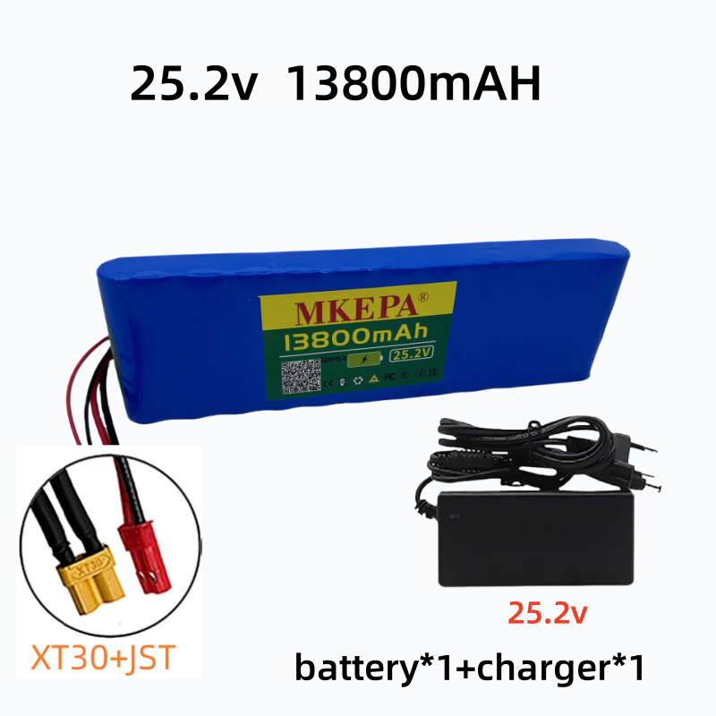 6 s 2p 25.2 v 13000 mah 18650 litiumionbatteri 24v 13800 mah litiumionbatteri, egnet for sykkel-/scooterbatterier: Brun