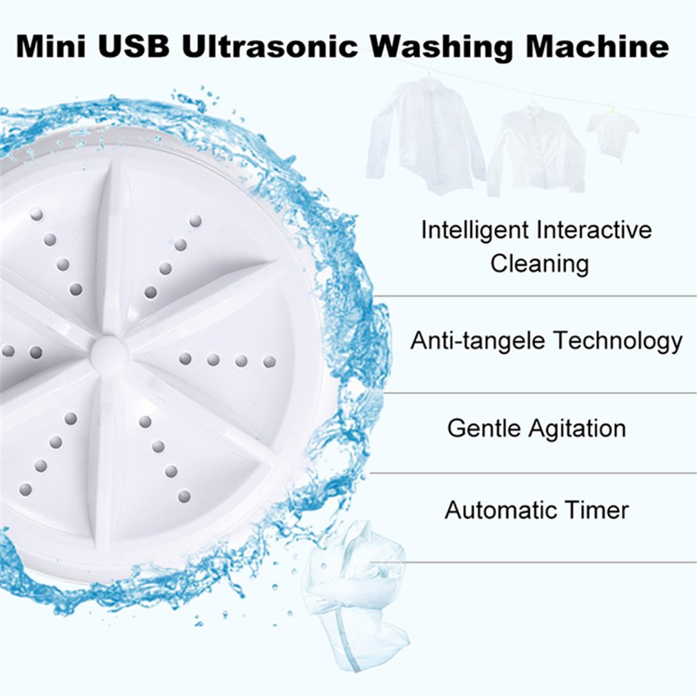 Mini ultralyd vaskemaskin bærbar turbo personlig roterende vaskemaskin praktisk reise hjem forretningsreise usb