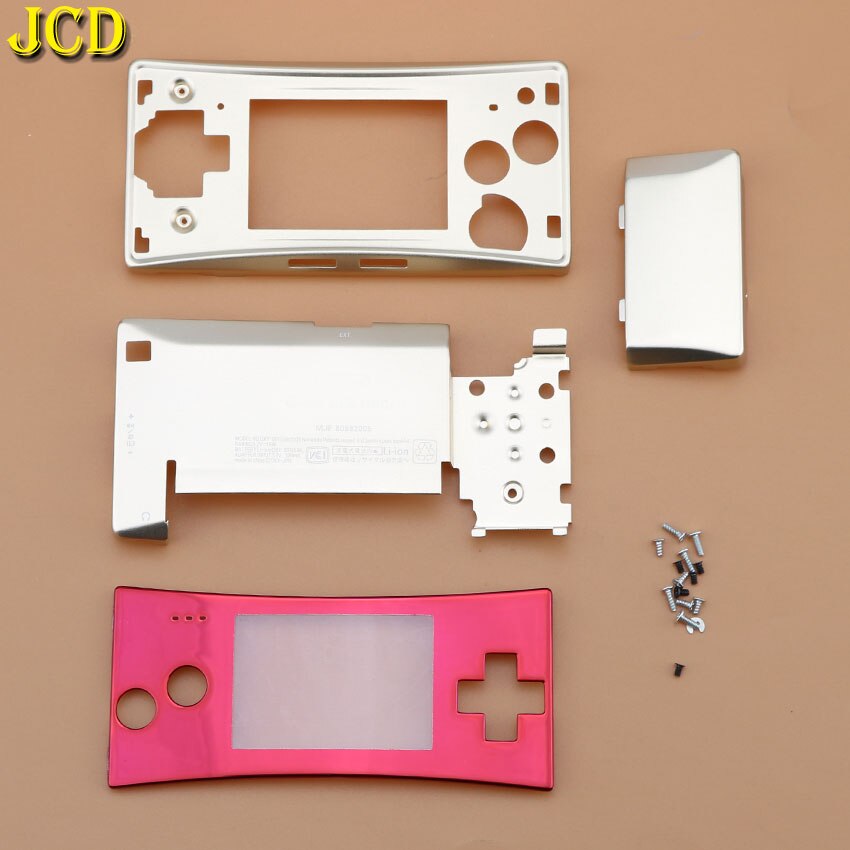 JCD – coque de boîtier métallique 4 en 1 pour nintendo GameBoy, avec vis, couvercle avant et arrière, Micro GBM, support de batterie: A