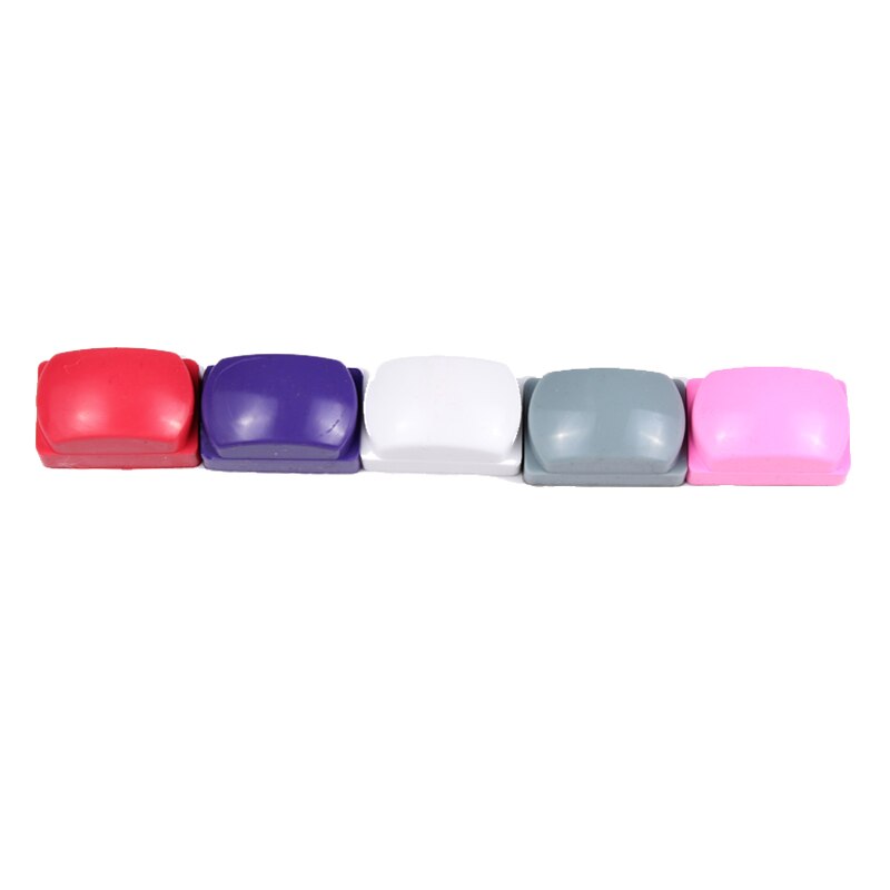 5 farbe Rechteck Nagel Stempel Silikon Gelee Kopf Lila Weiß/verrotten/Grau/Rosa Nagel Stempel Kopf Nagel stanzen Platte Druck Werkzeug