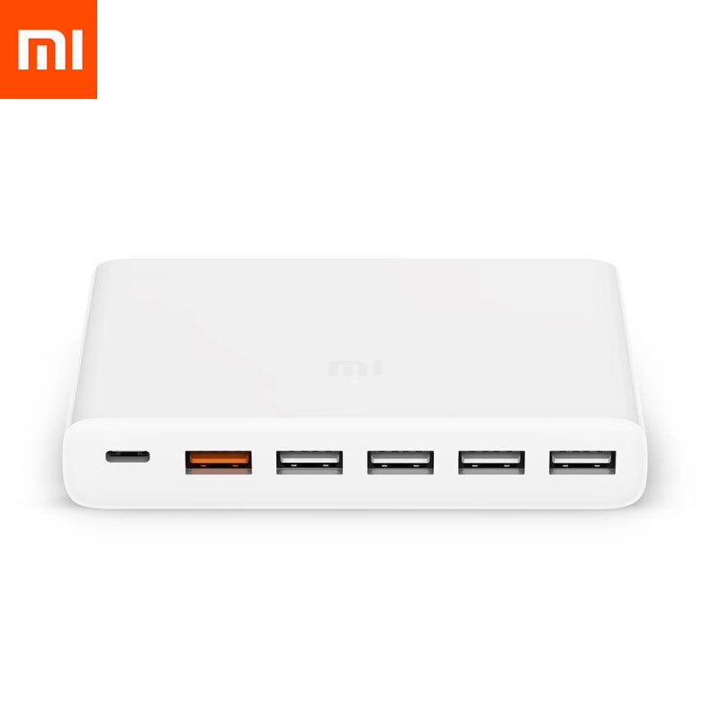 Originele Xiaomi USB-C 60 W Lader Uitgang C 6 Usb-poort Qc 3.0 Smart Telefoon Snel Opladen 18 W X2 + 24 W (5 V Max = 2.4)